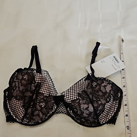 DKNY Women's Lace Lightly Padded Underwire Contour Bra 34C Black/ Cream - Picture 13 of 16